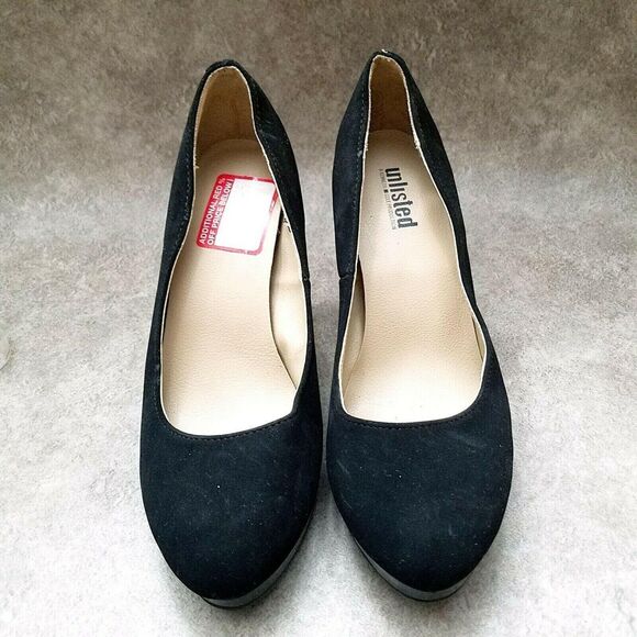 Unlisted Womens Sz 6 M Black Slip On 4" Heels Platform Pumps - Picture 2 of 11